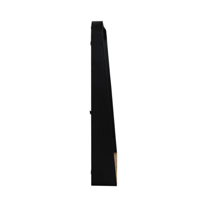 Miroir de 22 po x 30 po en métal avec tablette - noir et brun