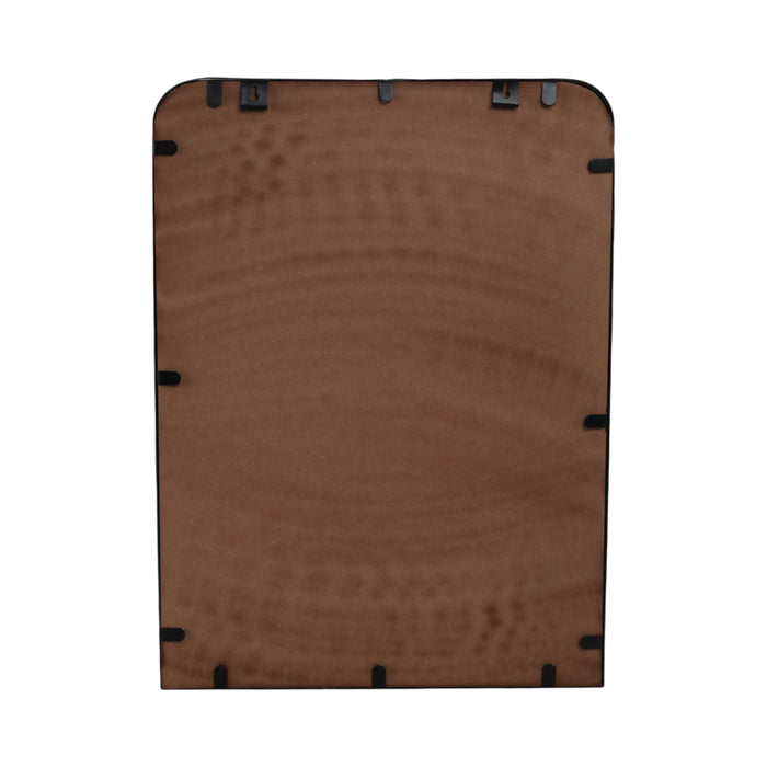 Miroir de 22 po x 30 po en métal avec tablette - noir et brun