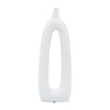 Vase de 14 po en céramique avec découpe - blanc