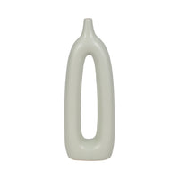 Vase de 14 po en céramique avec découpe - vert sauge
