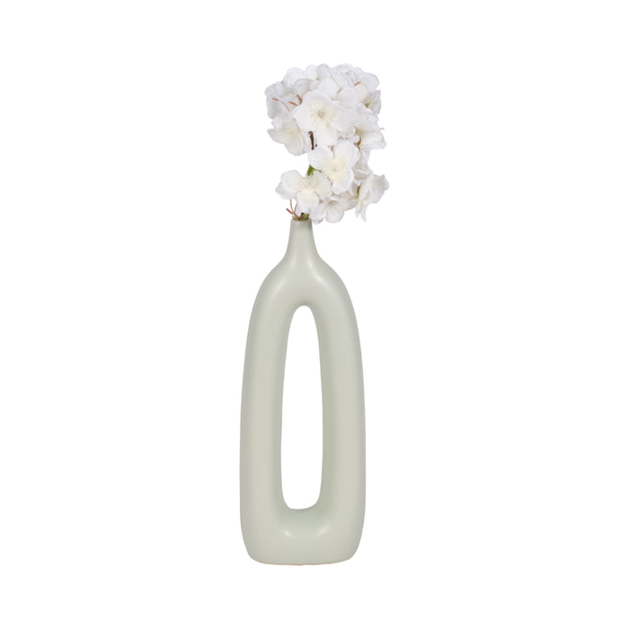 Vase de 14 po en céramique avec découpe - vert sauge