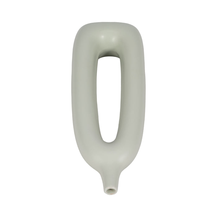 Vase de 14 po en céramique avec découpe - vert sauge