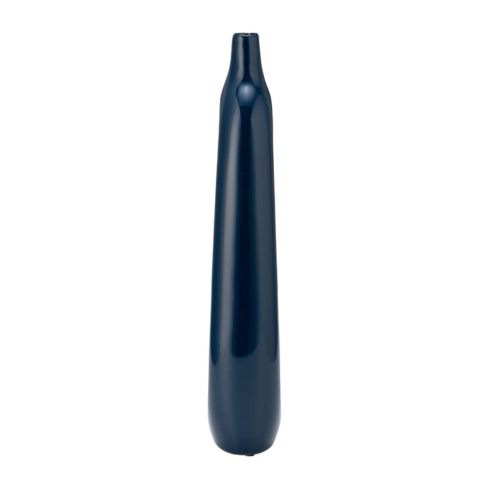 Vase de 14 po en céramique avec découpe - bleu