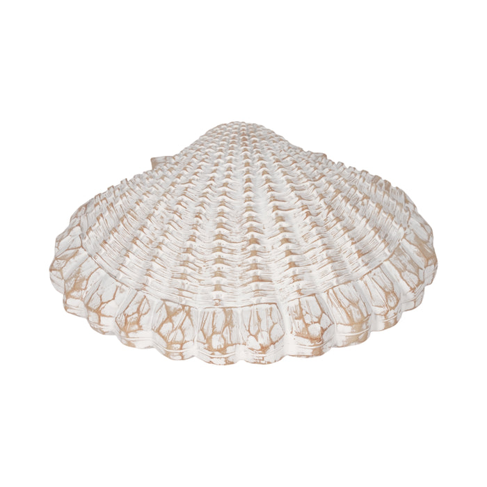 Décoration coquillage de 8 po avec motif tressé - blanche
