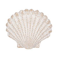 Décoration coquillage de 8 po avec motif tressé - blanche