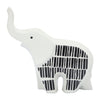 Décoration éléphant de 7 po en céramique - noire et blanche