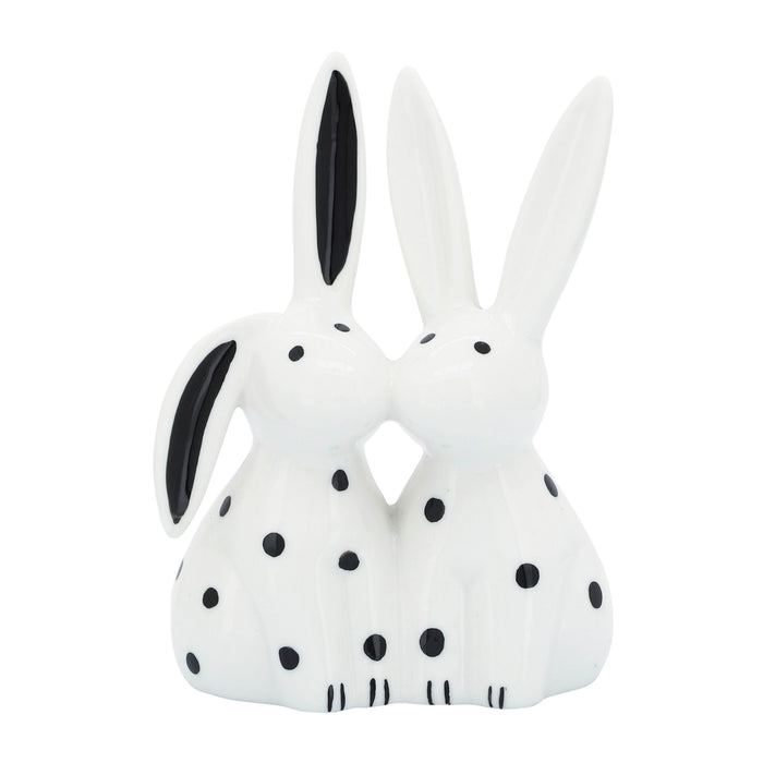 Lapins qui s’embrassent de 7 po en porcelaine