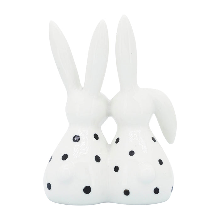 Lapins qui s’embrassent de 7 po en porcelaine