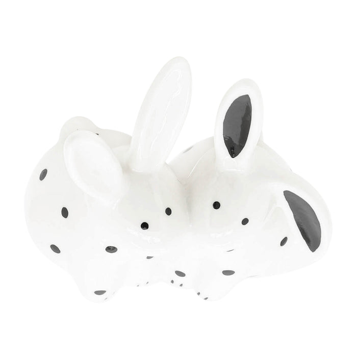 Lapins qui s’embrassent de 7 po en porcelaine