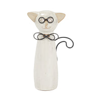 Chat de 7 po en céramique - beige