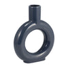 Vase de 9 po en céramique avec découpe - bleu cobalt