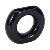Vase de 5 po en céramique en forme de beigne - bleu marine