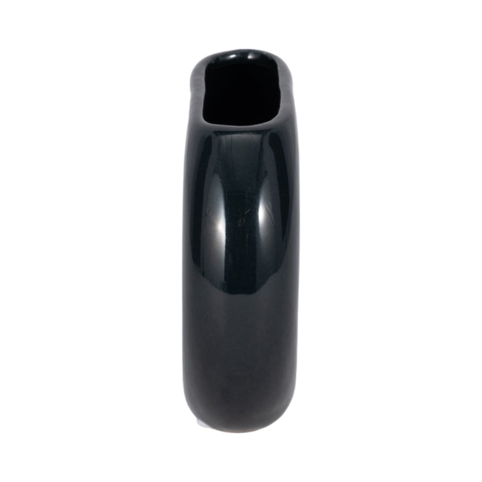 Vase de 5 po en céramique en forme de beigne - bleu marine
