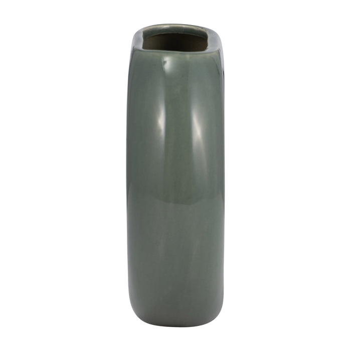 Vase en forme de beigne de 5 po en céramique - sauge foncé