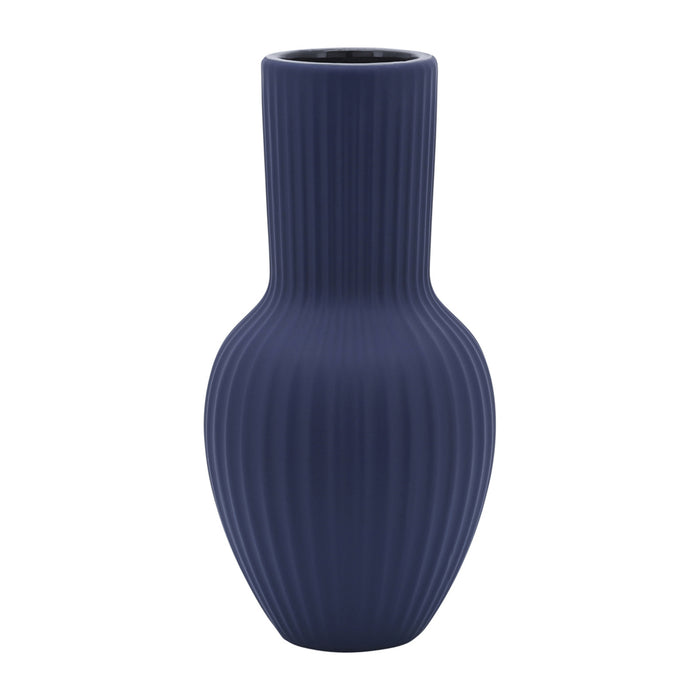 Vase en forme de bouquet de 11 po en céramique - bleu marine