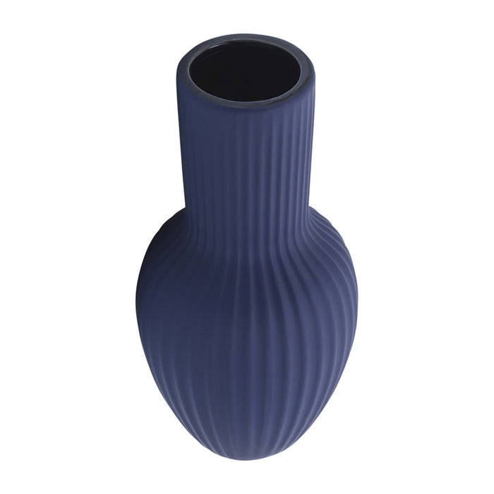 Vase en forme de bouquet de 11 po en céramique - bleu marine