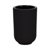 Vase strié de 7 po en céramique - noir