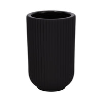 Vase strié de 7 po en céramique - noir