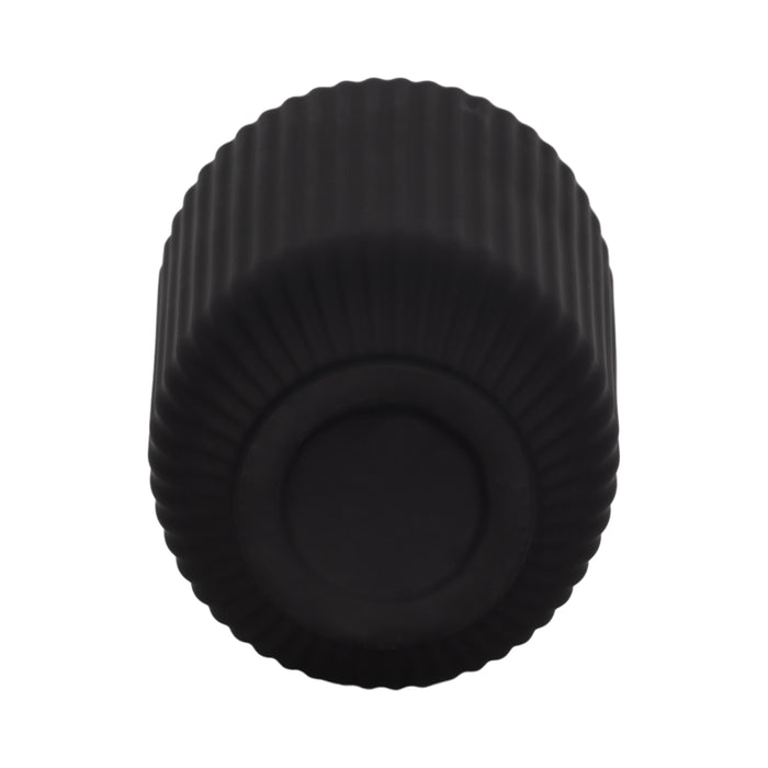 Vase strié de 7 po en céramique - noir