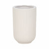 Vase strié de 7 po en céramique - blanc