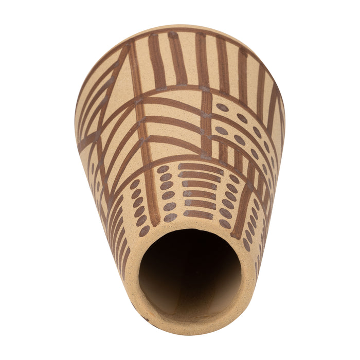 Vase éclectique de 8 po en céramique - crème irlandaise