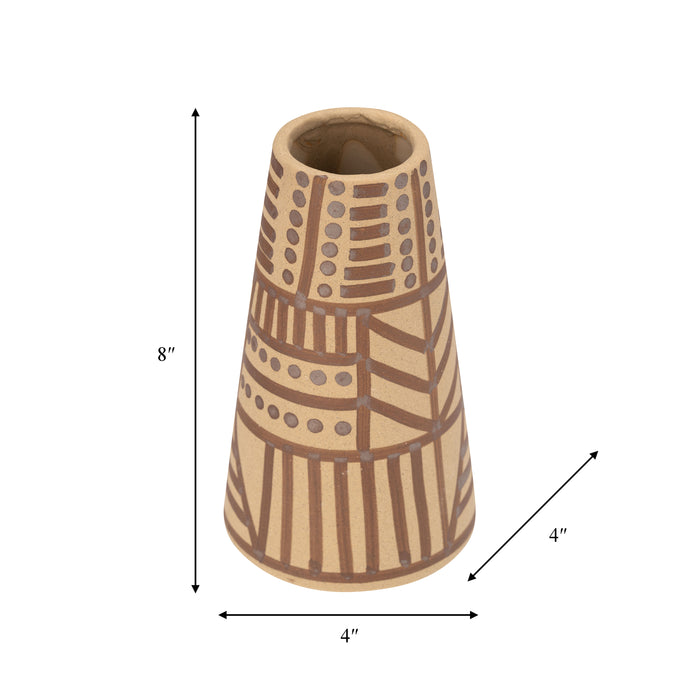 Vase éclectique de 8 po en céramique - crème irlandaise