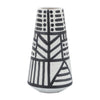 Vase éclectique de 8 po en céramique - noir et blanc