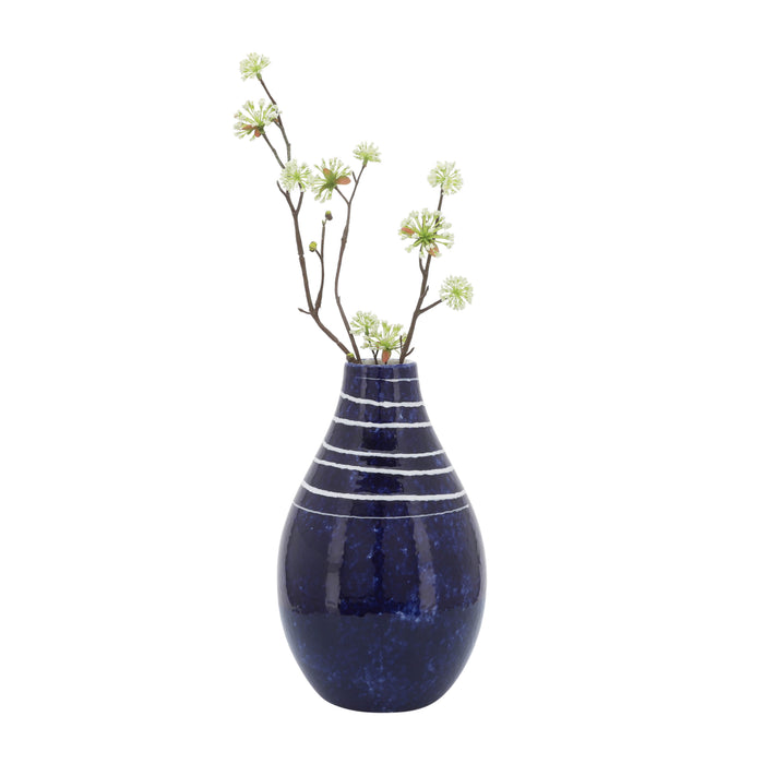 Vase Primeval de 10 po en céramique - bleu