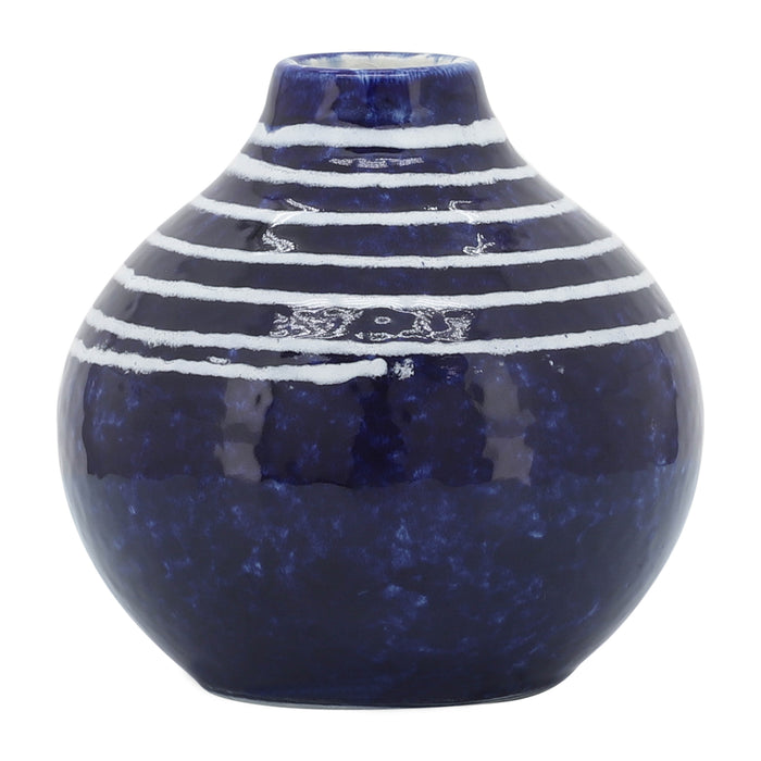 Vase Primeval de 5 po en céramique - bleu