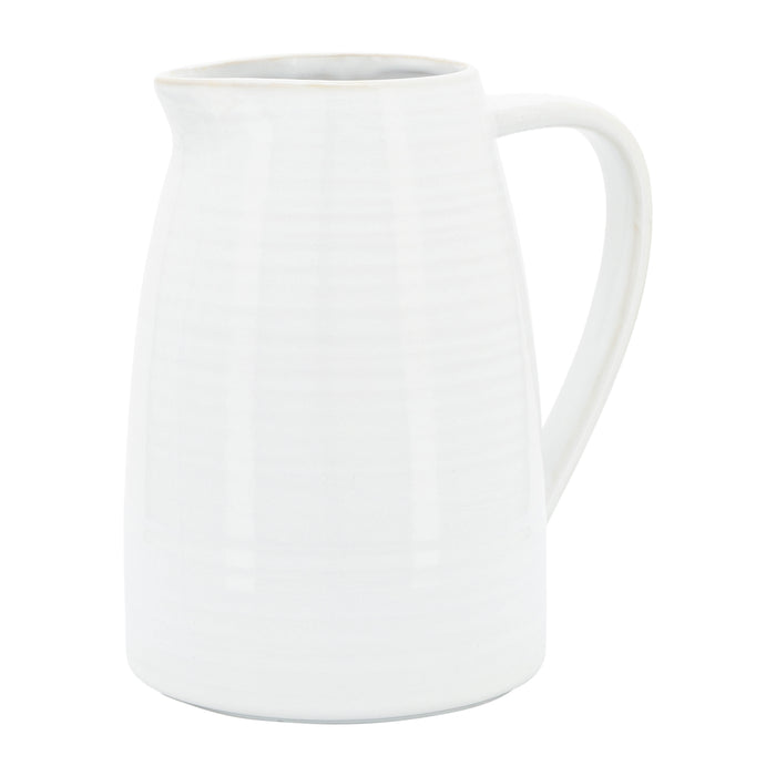 Cruche de 8 po en céramique - blanche
