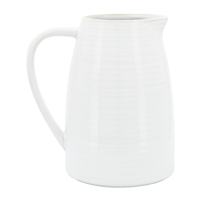 Cruche de 8 po en céramique - blanche