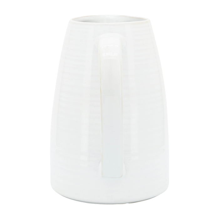 Cruche de 8 po en céramique - blanche