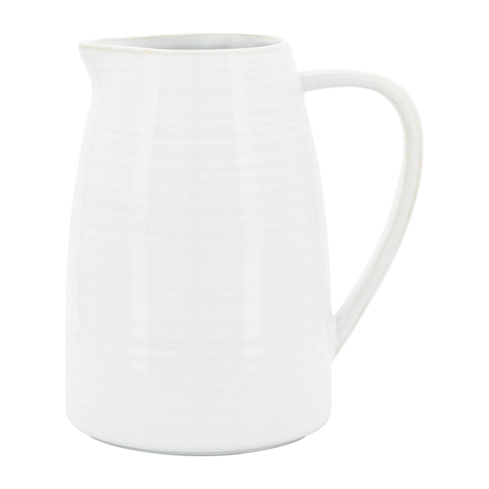Cruche de 8 po en céramique - blanche