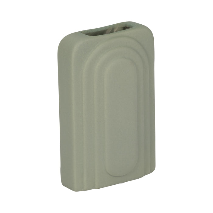 Vase rectangulaire de 7 po en dolomite - sauge foncé