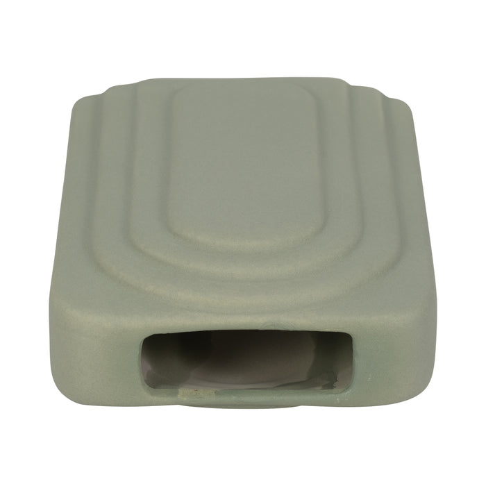 Vase rectangulaire de 7 po en dolomite - sauge foncé