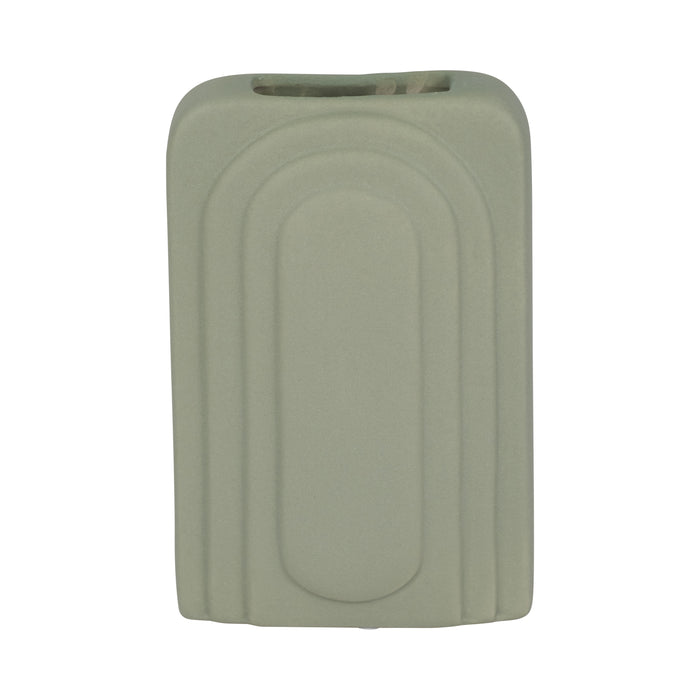 Vase rectangulaire de 7 po en dolomite - sauge foncé