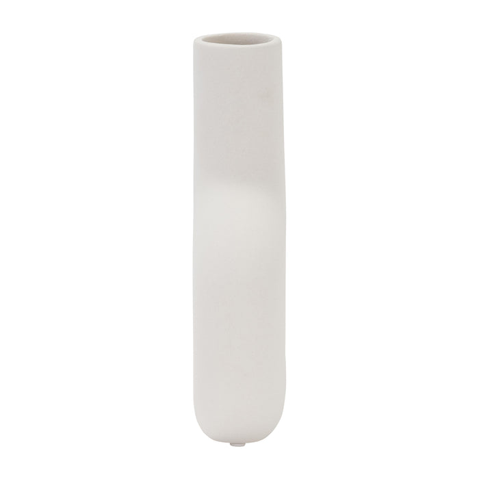 Vase de 8 po en dolomie avec découpe - blanc