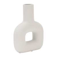 Vase de 8 po en dolomie avec découpe - blanc