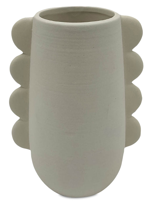 Vase à oreilles blanc de 7 po