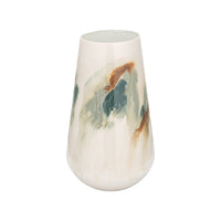 Vase de 13 po en fer coloré teinté - blanc