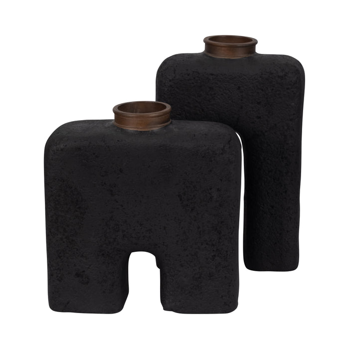 Vase abstrait Economix de 15 po - noir