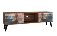 Meuble pour téléviseur Doyers de Manhattan Comfort de 62,20 po de style moderne du milieu du 20e siècle - multicolore