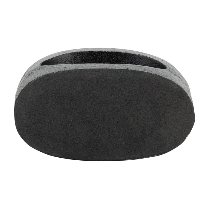 Petit vase moderne de 12 po en métal avec découpe - noir