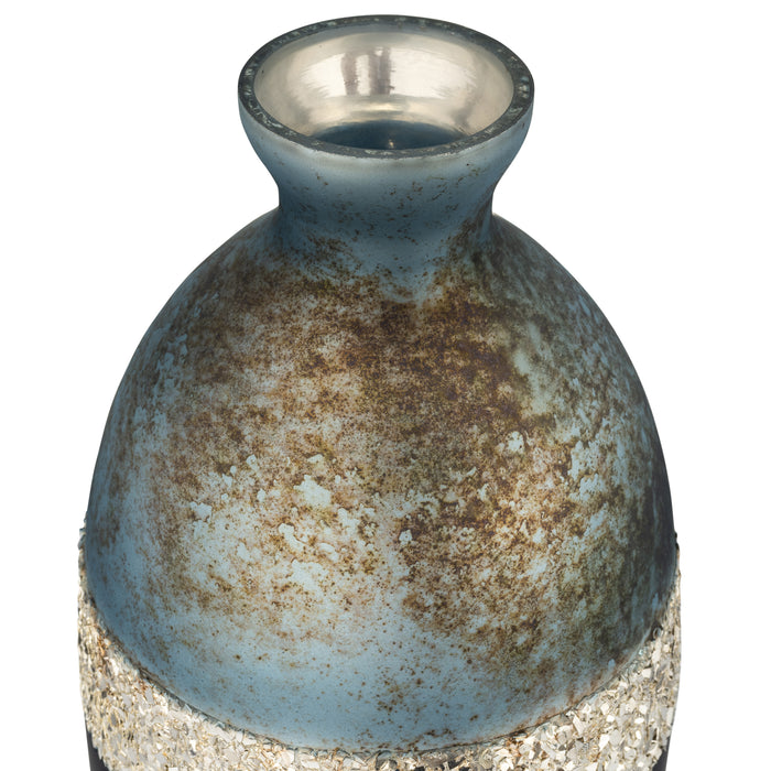 Vase brillant de 16 po en verre à trois couleurs