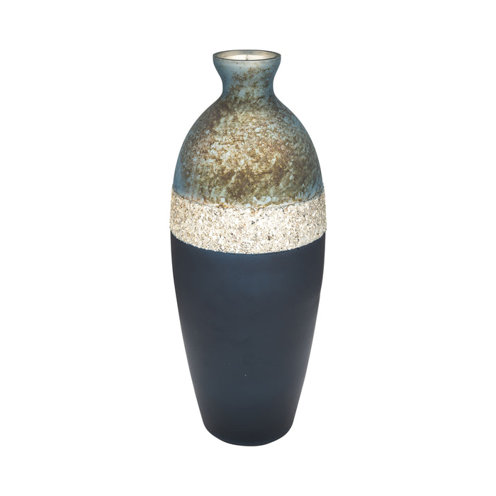 Vase brillant de 16 po en verre à trois couleurs