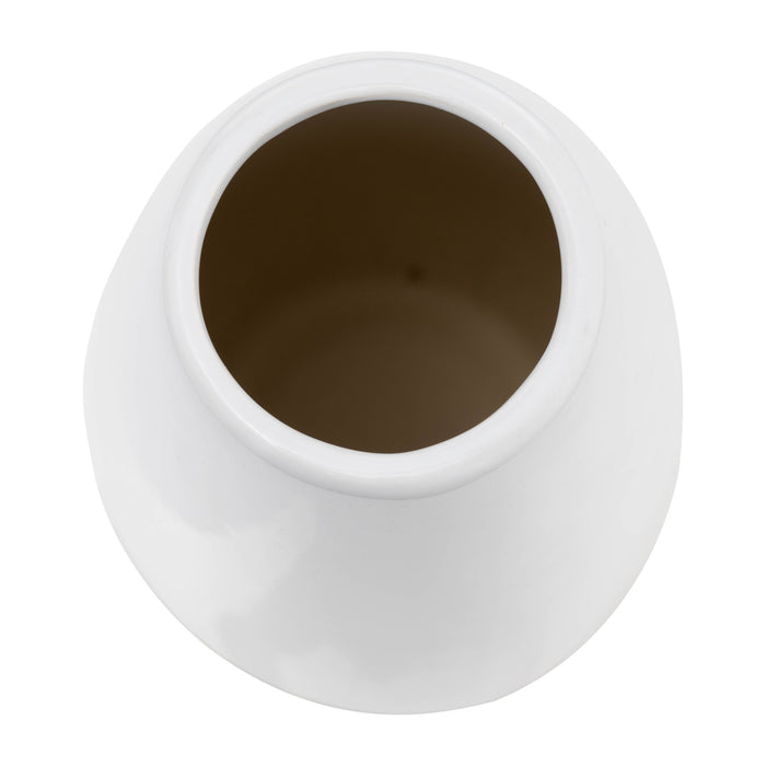Vase deux teintes de 9 po en céramique - crème et blanc