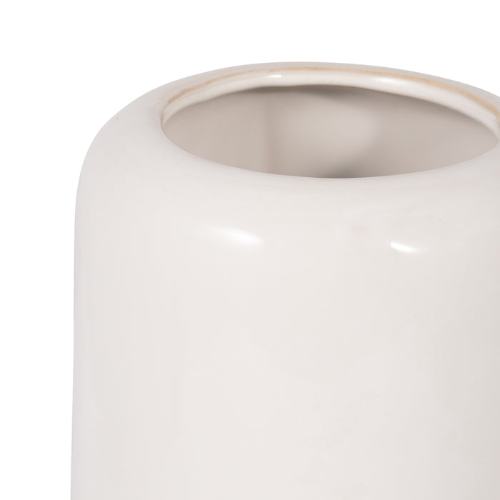 Vase rainuré de 12 po en céramique - noir