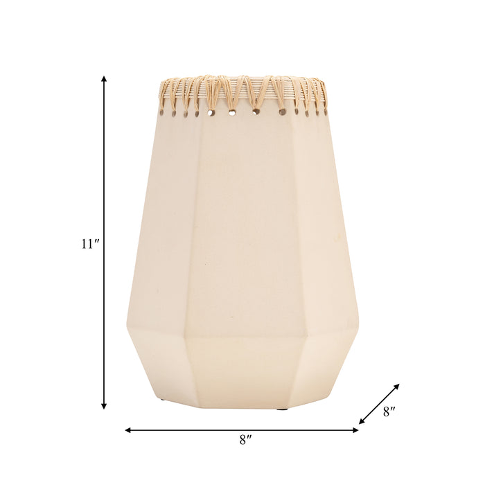 Vase de 11 po en céramique à motif tressé - naturel
