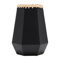 Vase de 11 po en céramique à motif tressé - noir