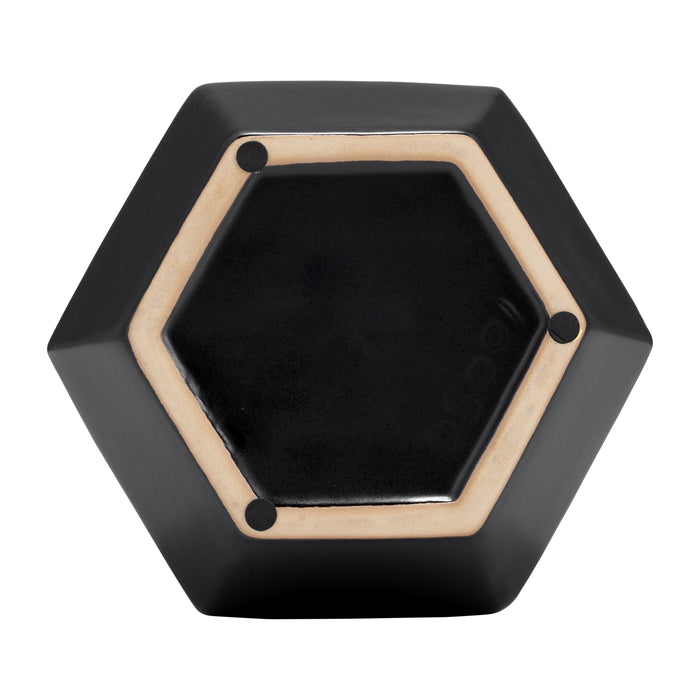 Vase de 11 po en céramique à motif tressé - noir
